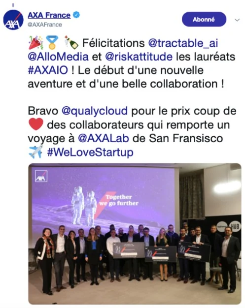 AXA France announcing the AXA Discovery winners